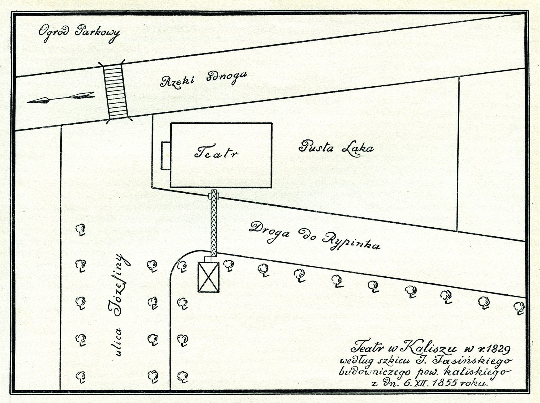 szkic lokalizacji architektonicznej teatru